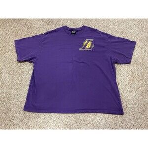 Men's Purple Yellow NBA Lakers T-Shirt XXL Cotton by New Era
